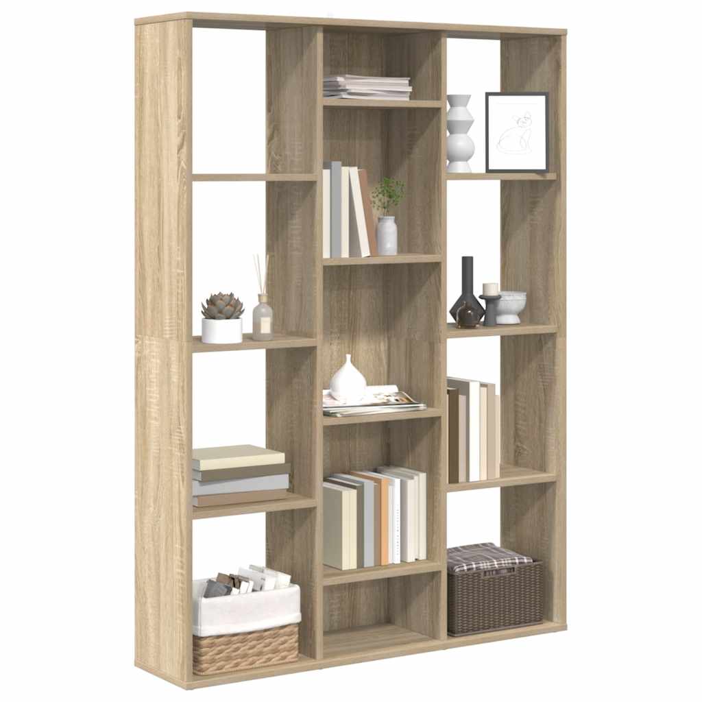 rumdeler/bogreol 100x24x140 cm konstrueret træ sonoma-eg