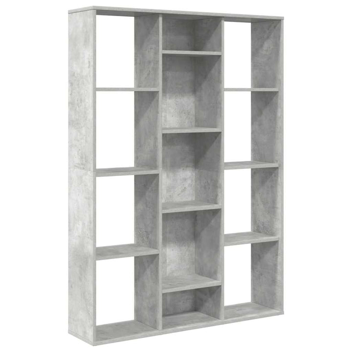 rumdeler/bogreol 100x24x140 cm konstrueret træ betongrå