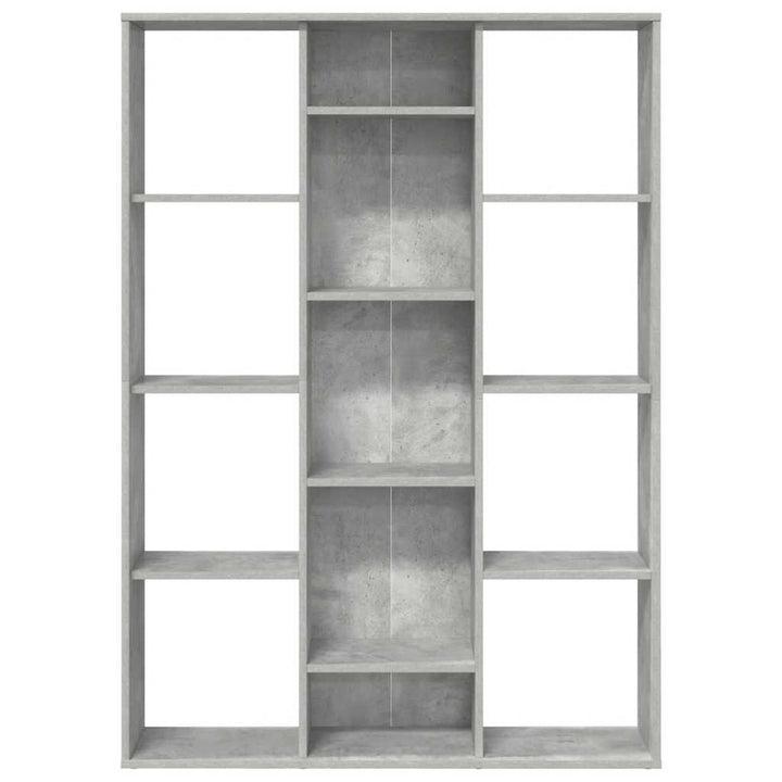rumdeler/bogreol 100x24x140 cm konstrueret træ betongrå