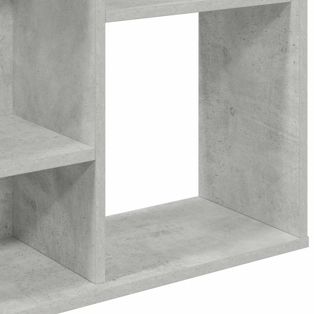 rumdeler/bogreol 100x24x140 cm konstrueret træ betongrå