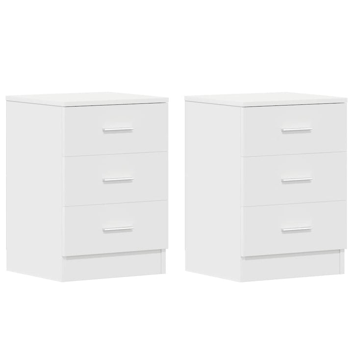 sengeborde 2 stk. 38x35x56 cm konstrueret træ hvid