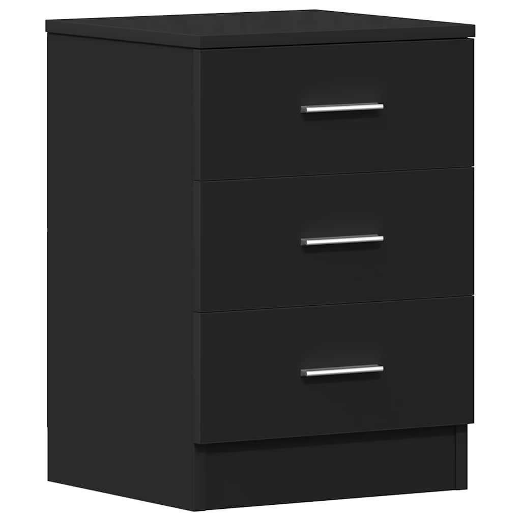 sengeborde 2 stk. 38x35x56 cm konstrueret træ sort