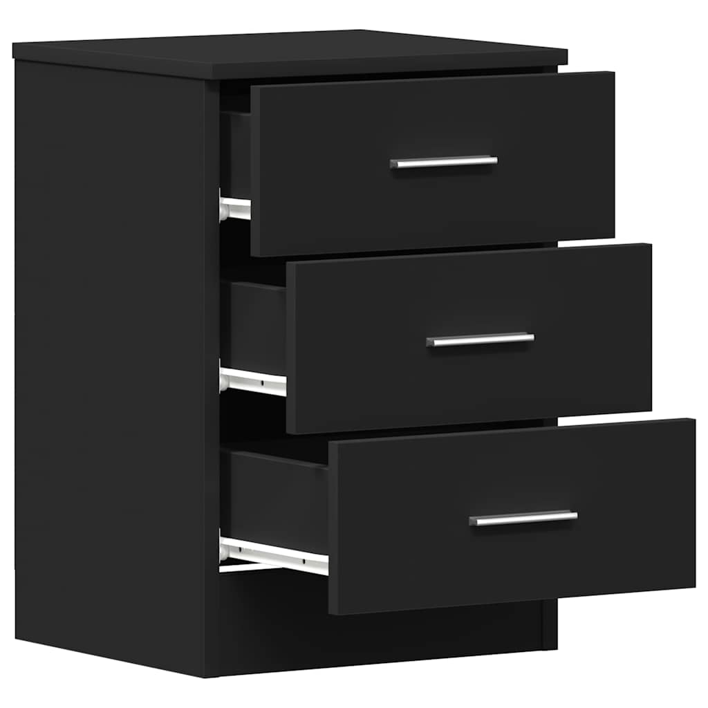 sengeborde 2 stk. 38x35x56 cm konstrueret træ sort