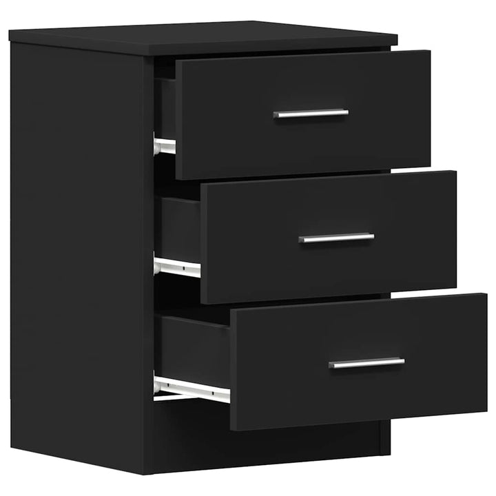 sengeborde 2 stk. 38x35x56 cm konstrueret træ sort