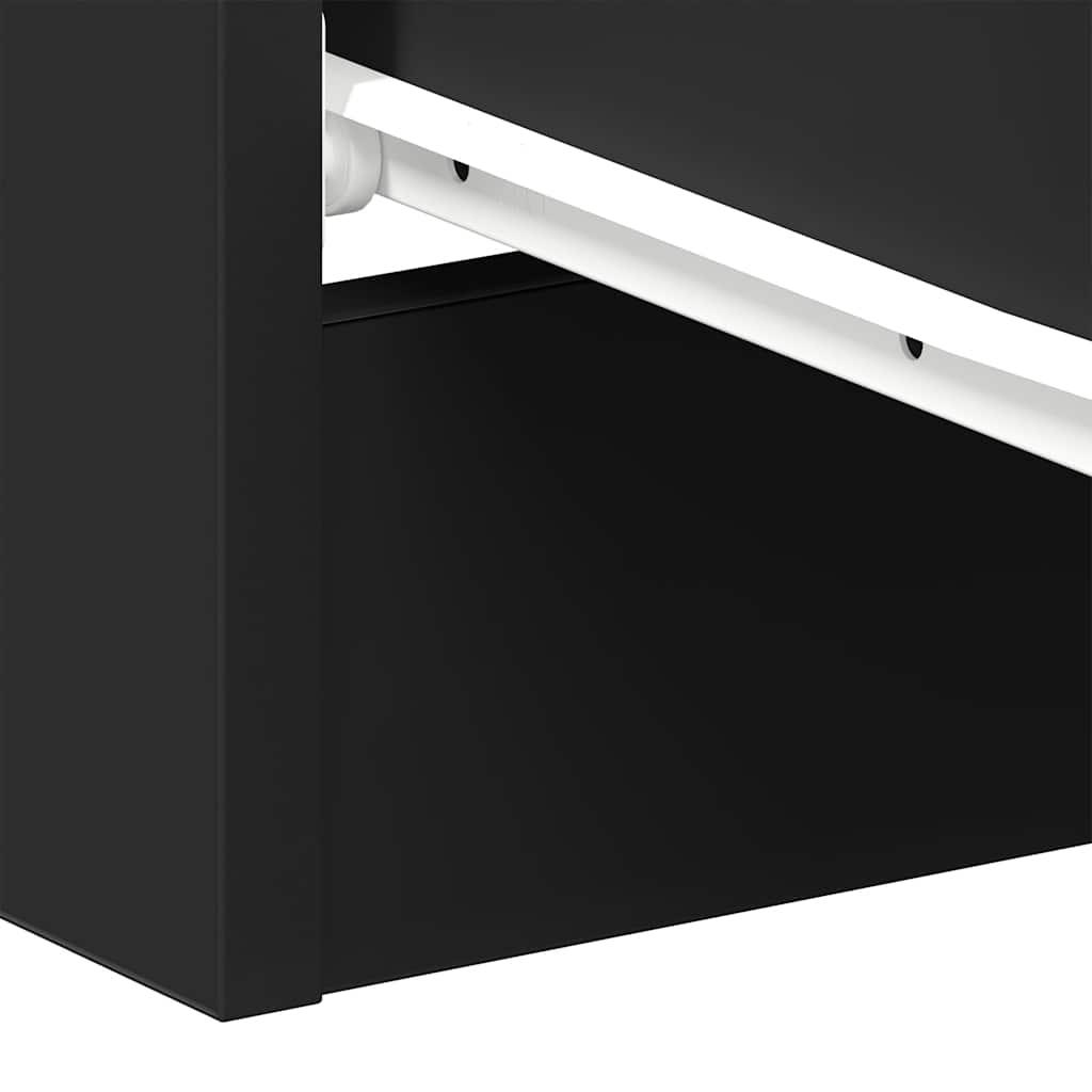 sengeborde 2 stk. 38x35x56 cm konstrueret træ sort
