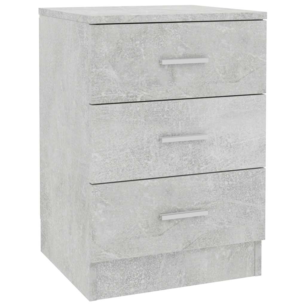 sengebord 38x35x56 cm konstrueret træ betongrå
