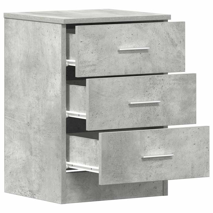 sengebord 38x35x56 cm konstrueret træ betongrå