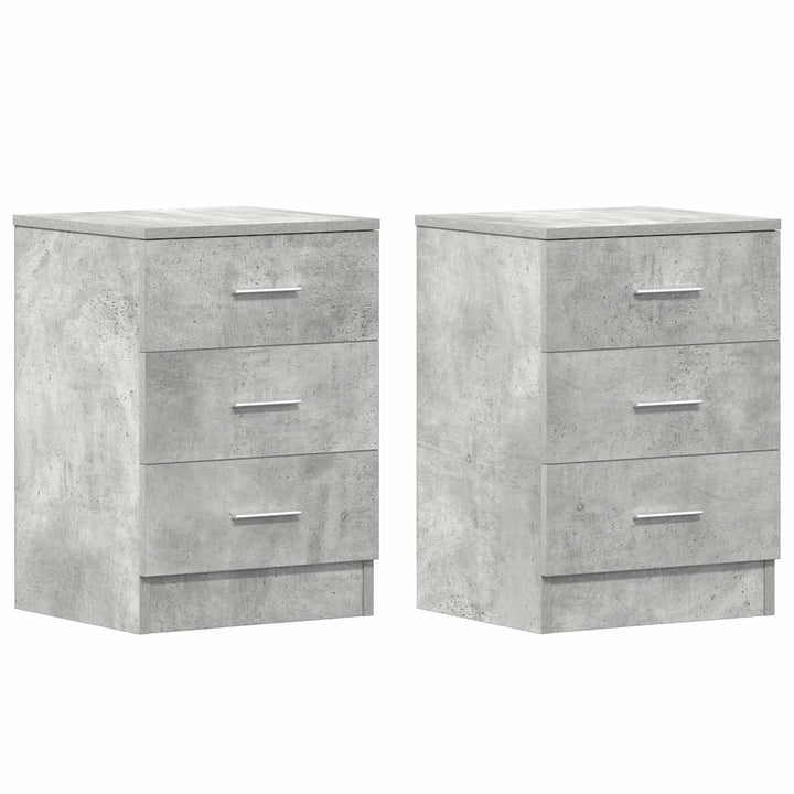 sengeborde 2 stk. 38x35x56 cm konstrueret træ betongrå