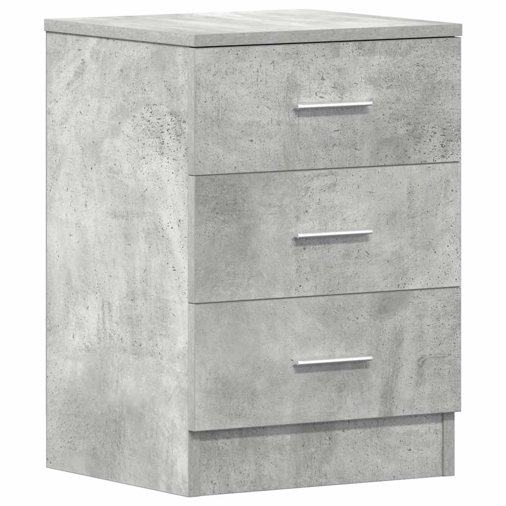sengeborde 2 stk. 38x35x56 cm konstrueret træ betongrå