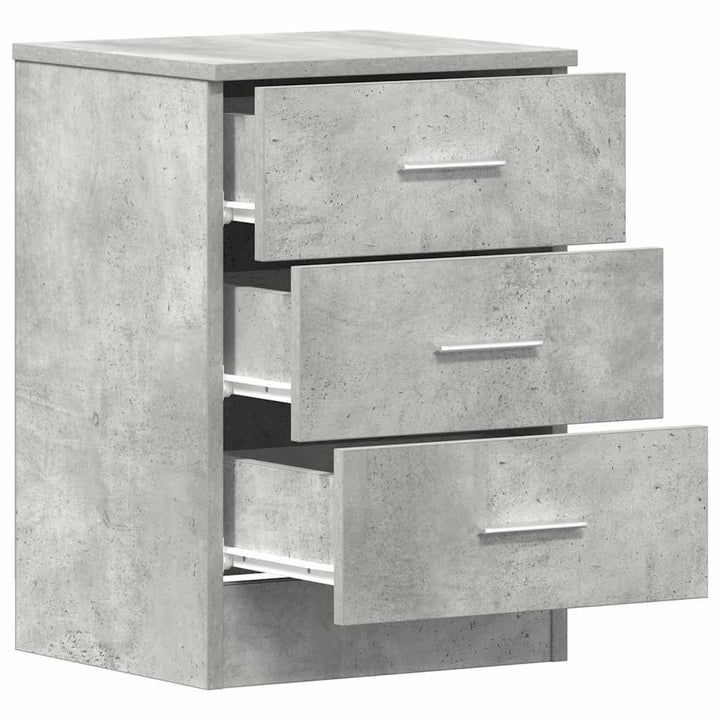 sengeborde 2 stk. 38x35x56 cm konstrueret træ betongrå