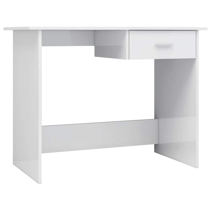 skrivebord 100x50x76 cm konstrueret træ hvid højglans