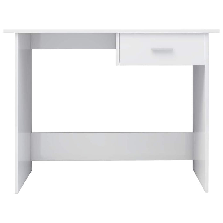 skrivebord 100x50x76 cm konstrueret træ hvid højglans