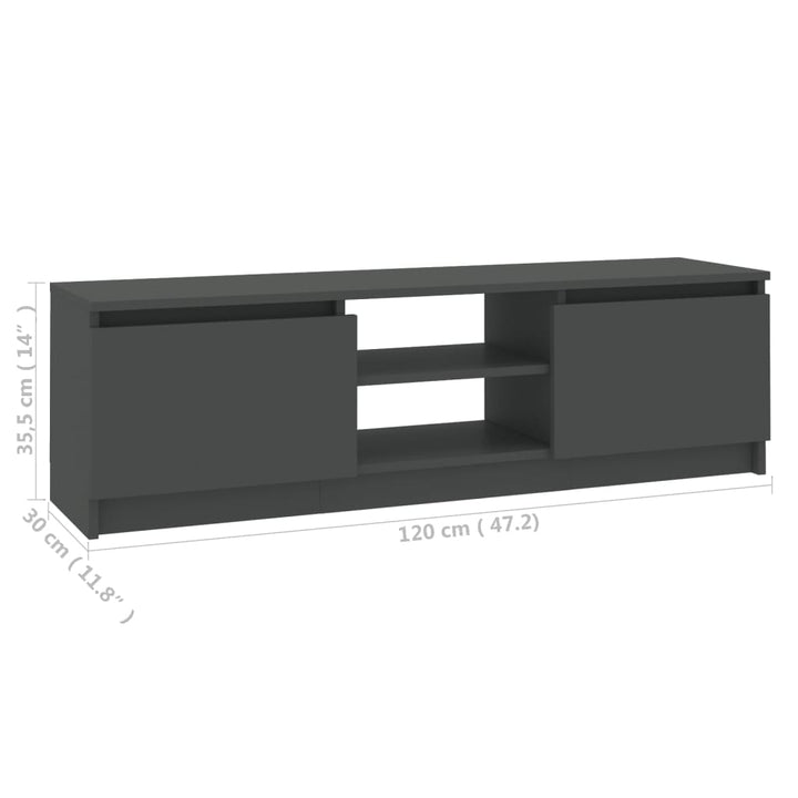 tv-skab 120x30x35,5 cm konstrueret træ grå
