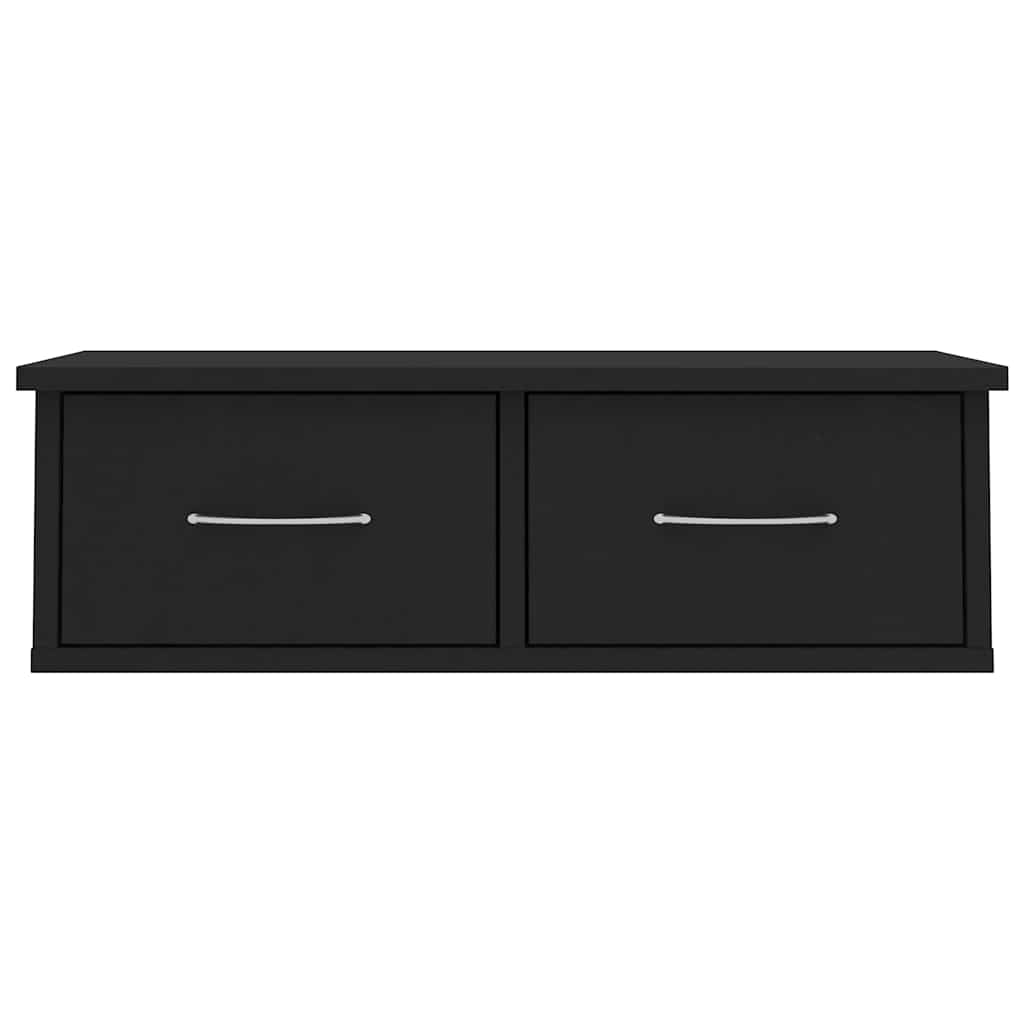 væghængt skuffe 60x26x18,5 cm konstrueret træ sort