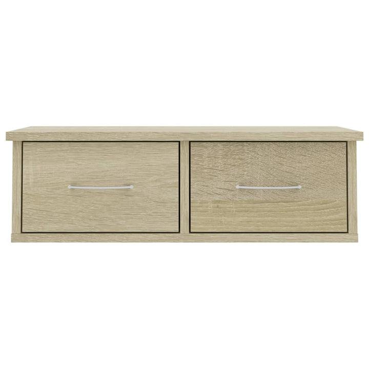 væghængt skuffe 60x26x18,5 cm konstrueret træ sonoma-eg