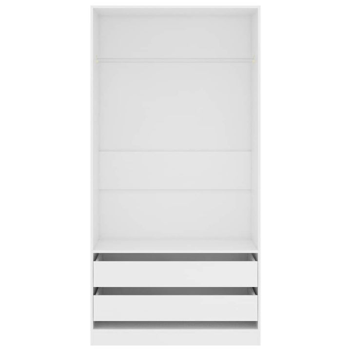 klædeskab 100x50x200 cm konstrueret træ hvid