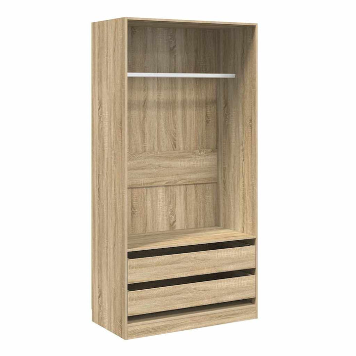 klædeskab 100x50x200 cm konstrueret træ sonoma-eg