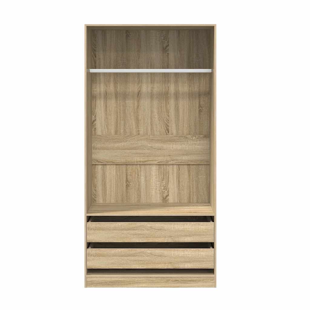 klædeskab 100x50x200 cm konstrueret træ sonoma-eg