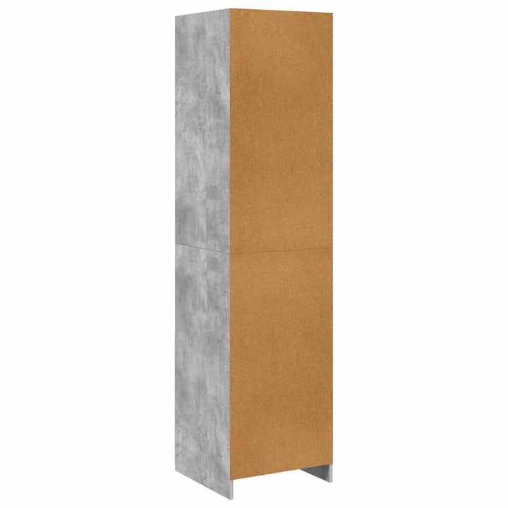 klædeskab med skuffer 50x50x200 cm konstrueret træ betongrå