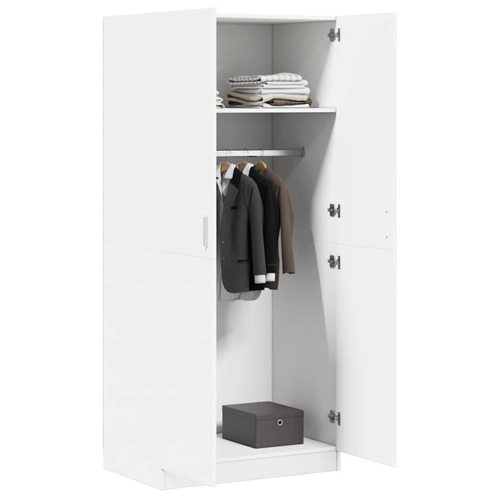 klædeskab 80x52x180 cm konstrueret træ hvid