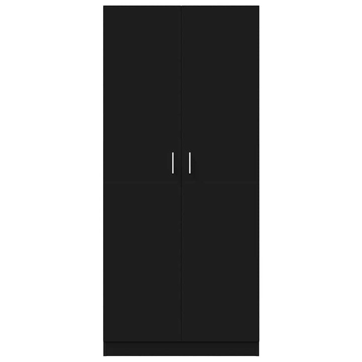 klædeskab 80x52x180 cm konstrueret træ sort