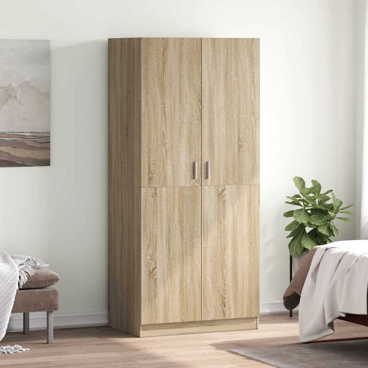klædeskab 80x52x180 cm konstrueret træ sonoma-eg