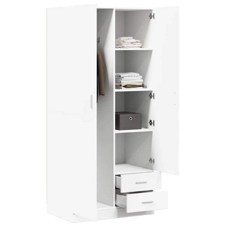 klædeskab 80x52x180 cm konstrueret træ hvid