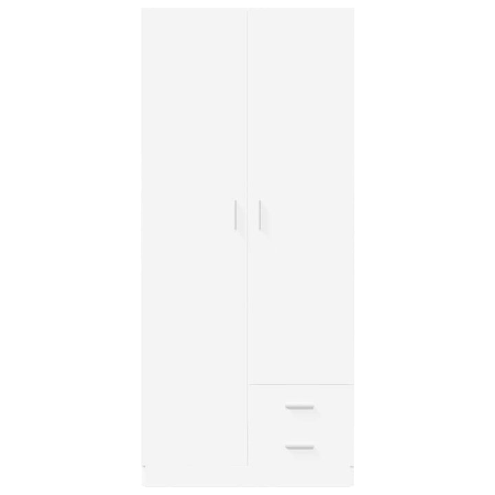 klædeskab 80x52x180 cm konstrueret træ hvid