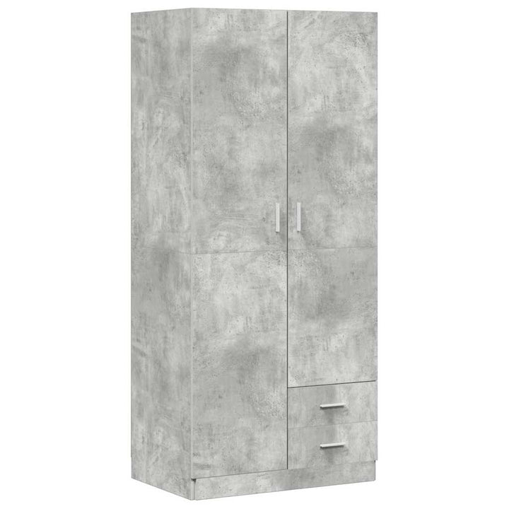 klædeskab 80x52x180 cm konstrueret træ betongrå