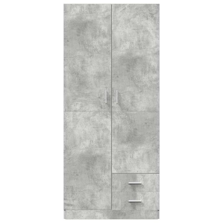 klædeskab 80x52x180 cm konstrueret træ betongrå