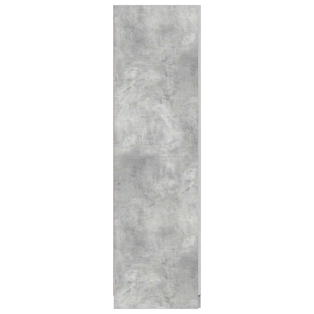klædeskab 80x52x180 cm konstrueret træ betongrå