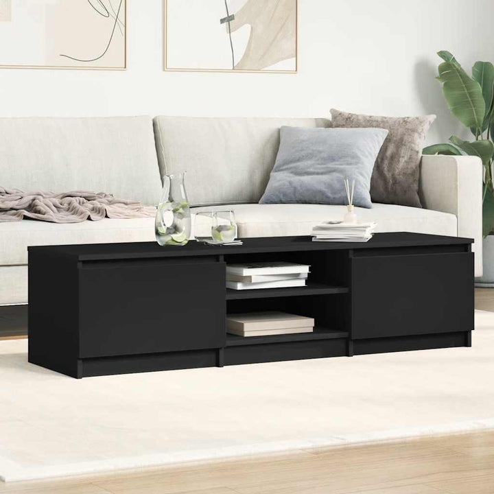 tv-bord 140x40x35,5 cm konstrueret træ sort
