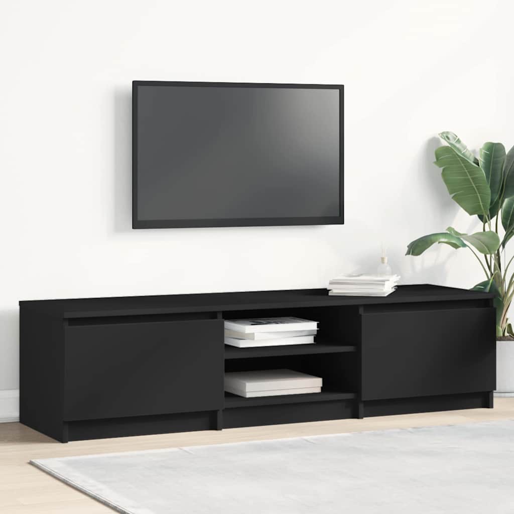 tv-bord 140x40x35,5 cm konstrueret træ sort