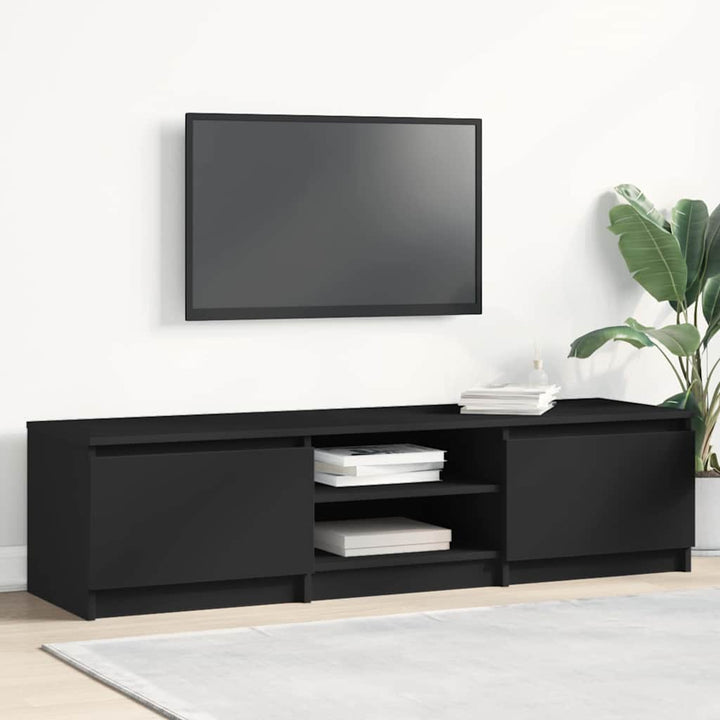 tv-bord 140x40x35,5 cm konstrueret træ sort