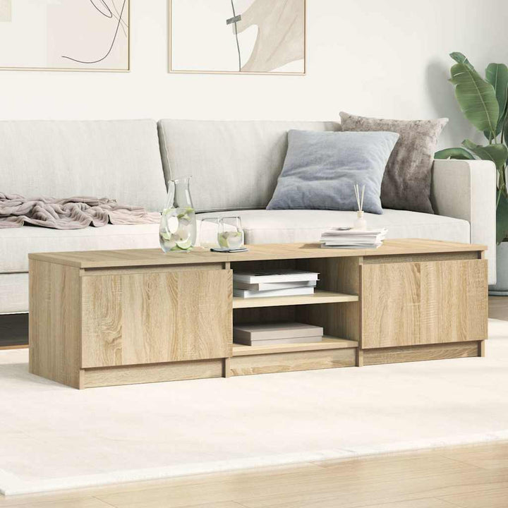 tv-bord 140x40x35,5 cm konstrueret træ sonoma-eg
