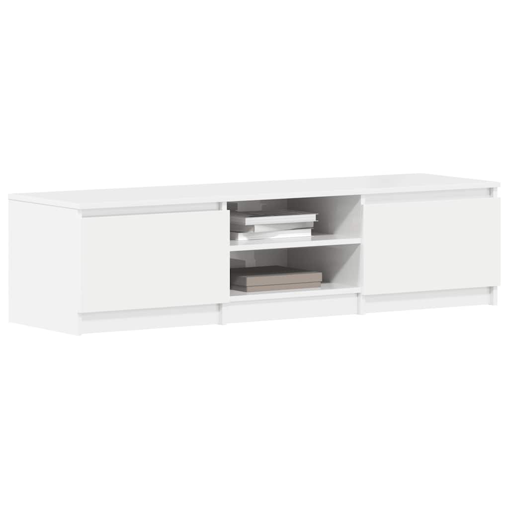 tv-bord 140x40x35,5 cm konstrueret træ hvid højglans