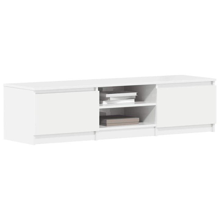 tv-bord 140x40x35,5 cm konstrueret træ hvid højglans