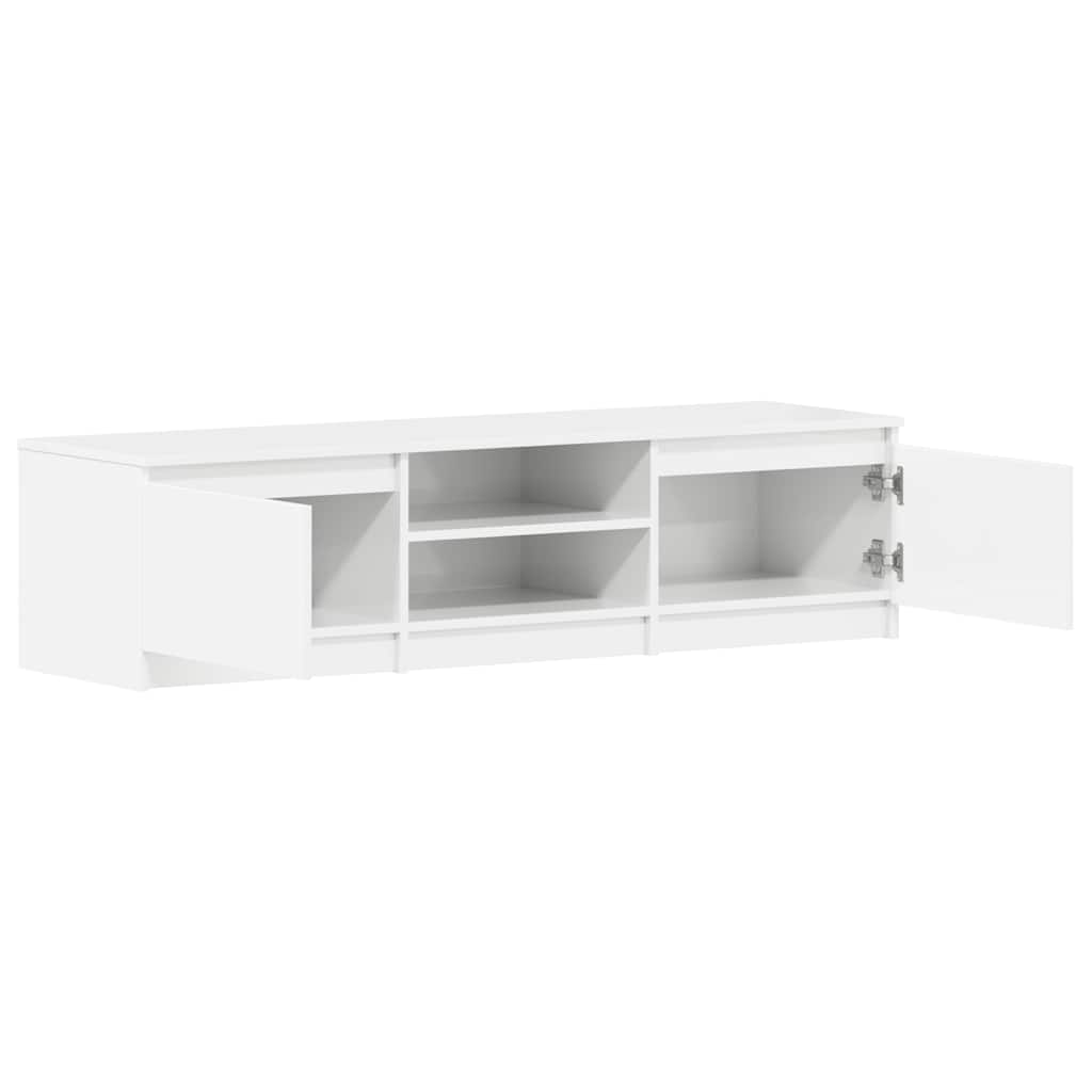tv-bord 140x40x35,5 cm konstrueret træ hvid højglans