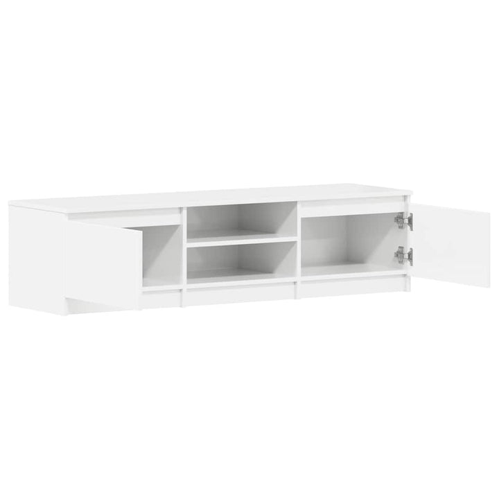 tv-bord 140x40x35,5 cm konstrueret træ hvid højglans