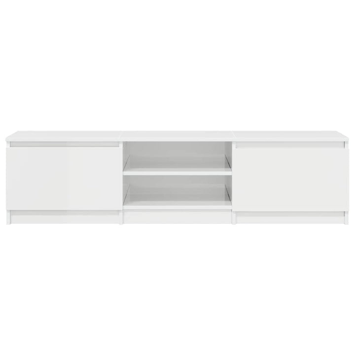 tv-bord 140x40x35,5 cm konstrueret træ hvid højglans