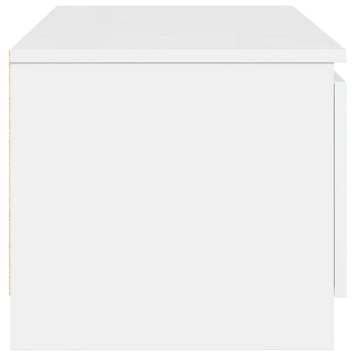 tv-bord 140x40x35,5 cm konstrueret træ hvid højglans