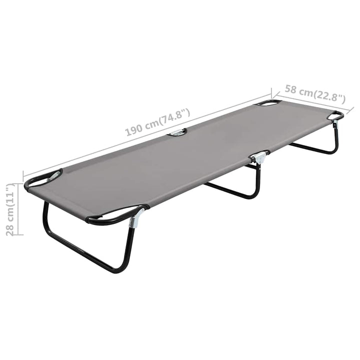 foldbar liggestol stål grå