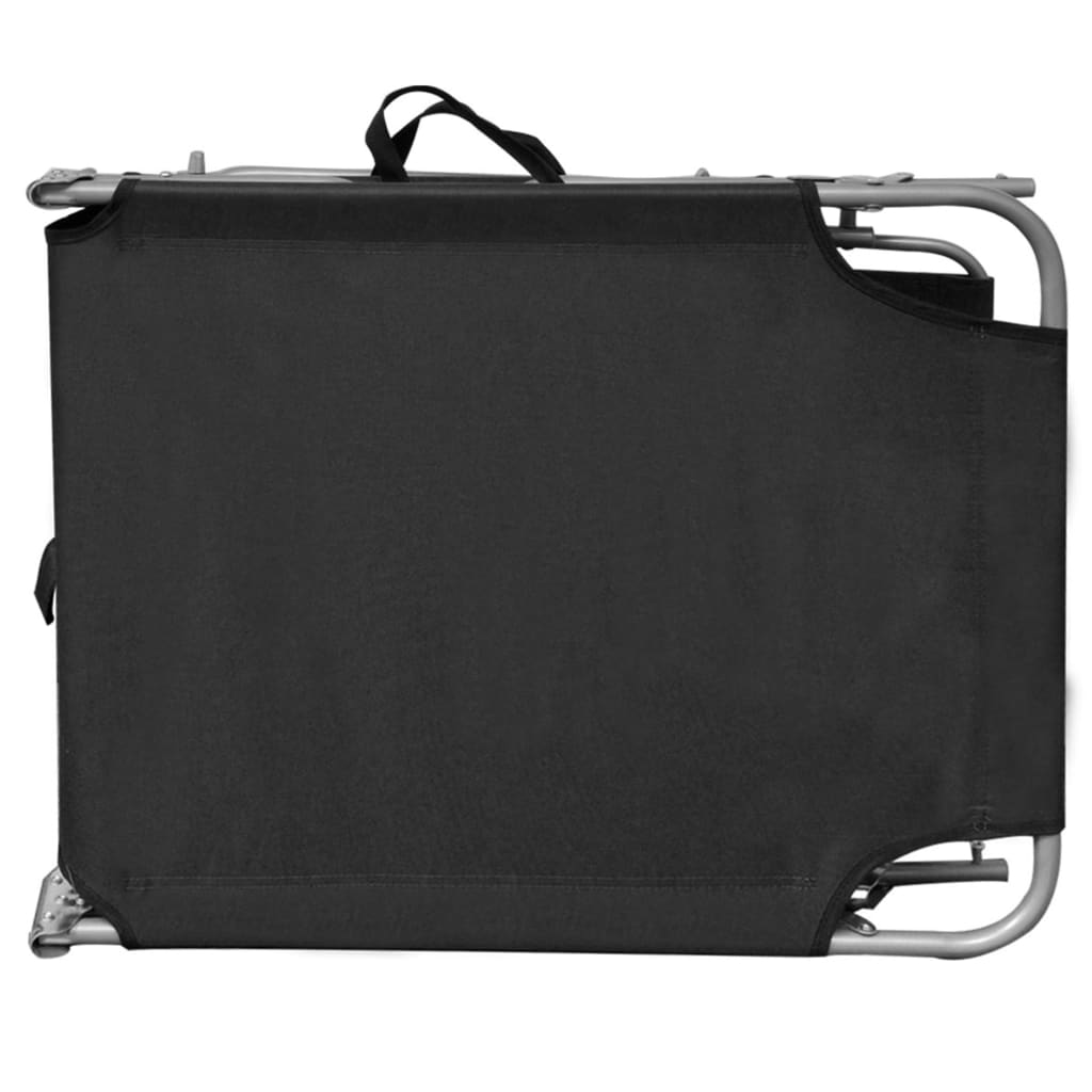 foldbar liggestol med baldakin aluminium sort