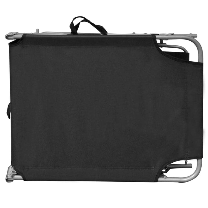 foldbar liggestol med baldakin aluminium sort