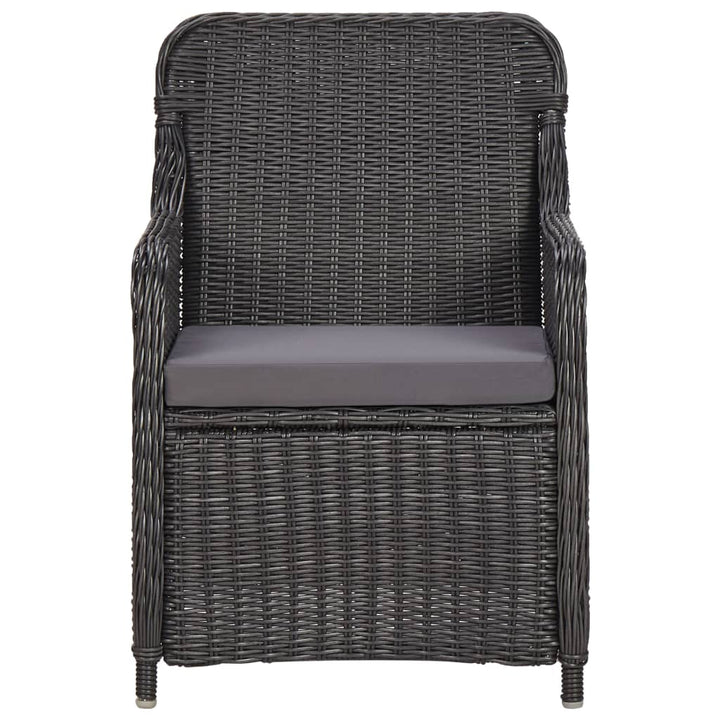 bistrosæt 3 dele med hynder polyrattan sort