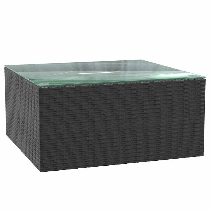 haveloungesæt 7 dele med hynder polyrattan sort