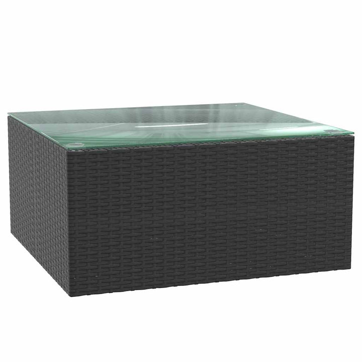 haveloungesæt 7 dele med hynder polyrattan sort