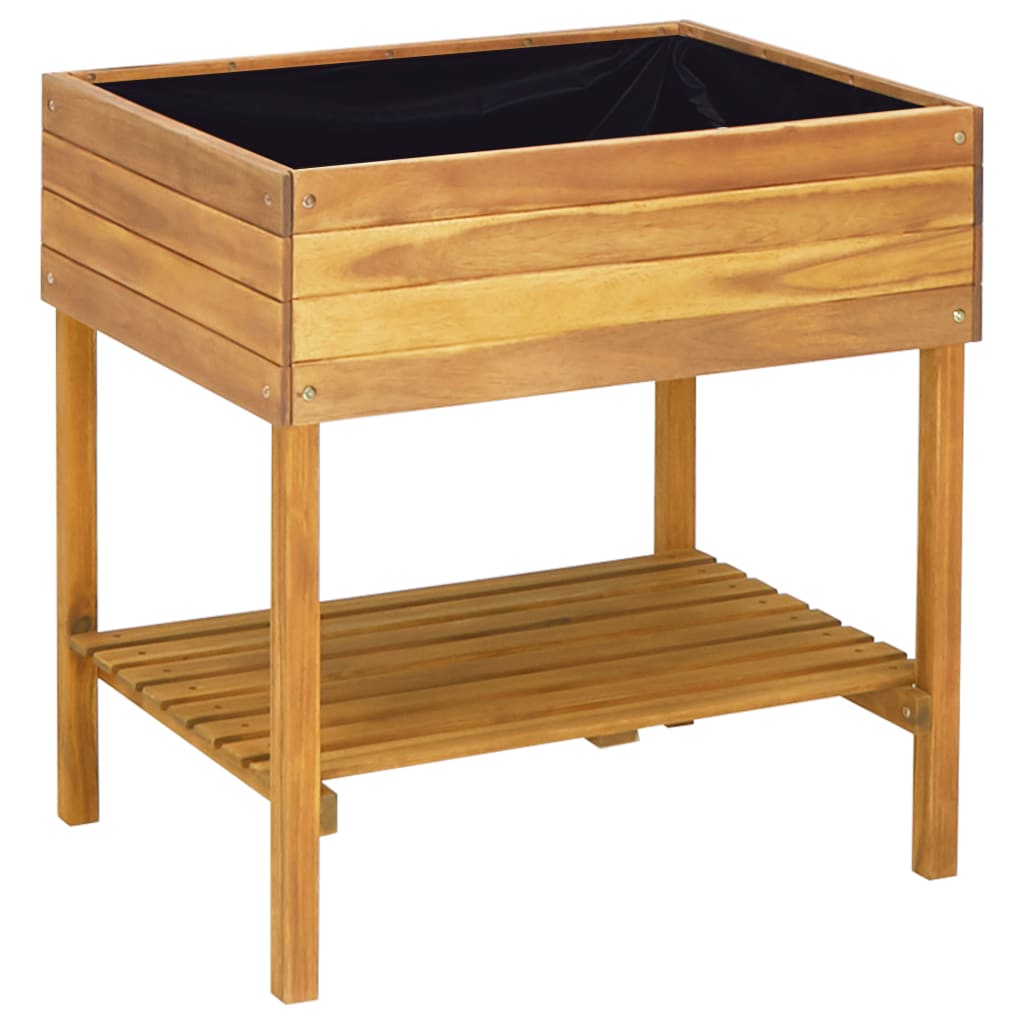 forhøjet plantekasse 78,5 x 58,5 x 78,5 cm massivt akacietræ