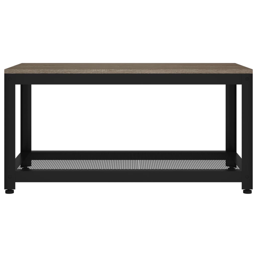 sofabord 90x45x45 cm MDF og jern grå og sort