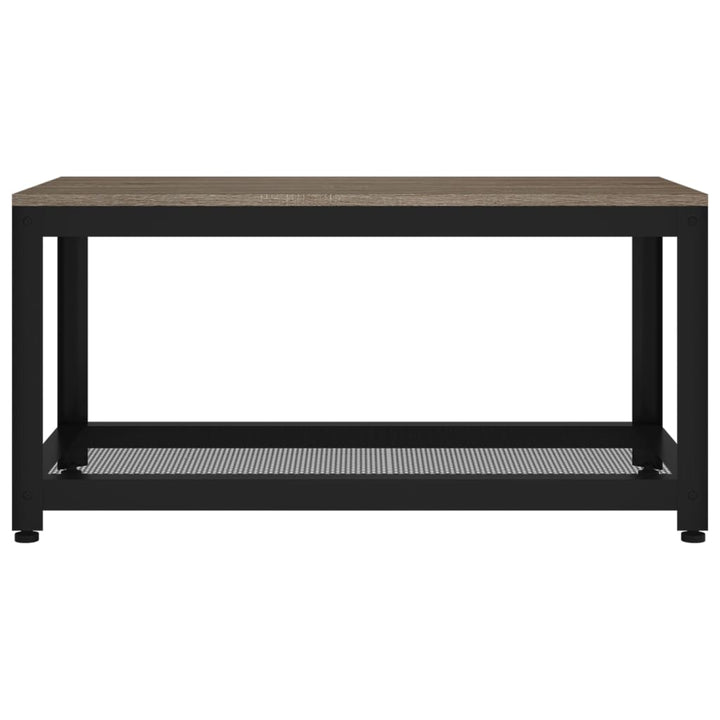 sofabord 90x45x45 cm MDF og jern grå og sort